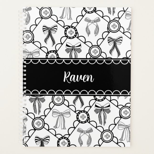 Coquette Black Bow Planner (Front)