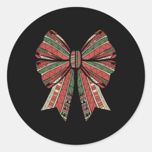 Coquette Black History Month African American Bow  Classic Round Sticker