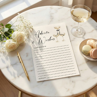 Coquette Black Ribbon Bridal Shower Advice and Card