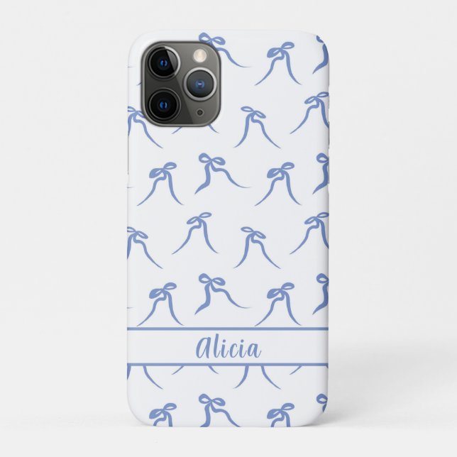 Coquette Blue and White Bows  Case-Mate iPhone Case (Back)