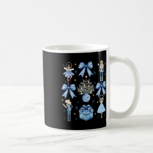 Coquette Blue Bow Nutcracker Xmas Merry Christmas  Coffee Mug