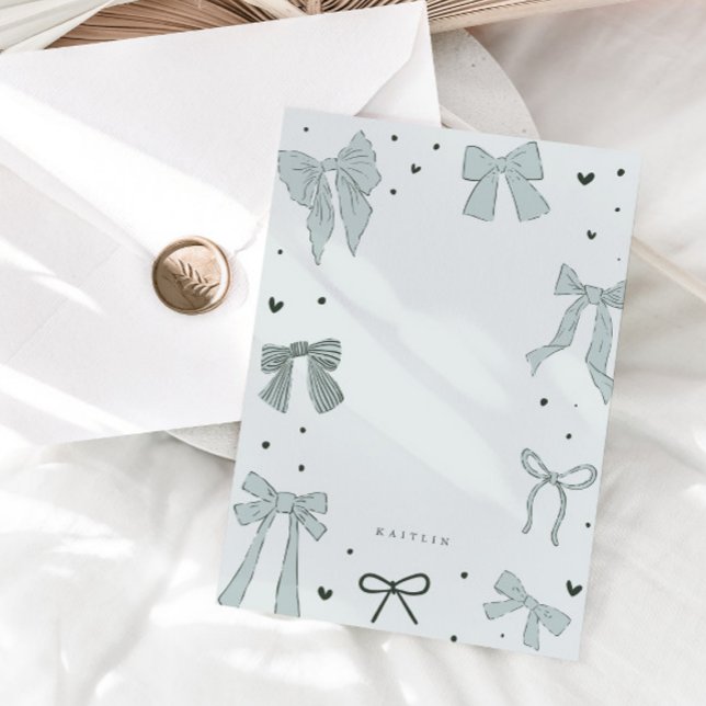 Coquette Blue Bow Ribbon  Card (Creator Uploaded)