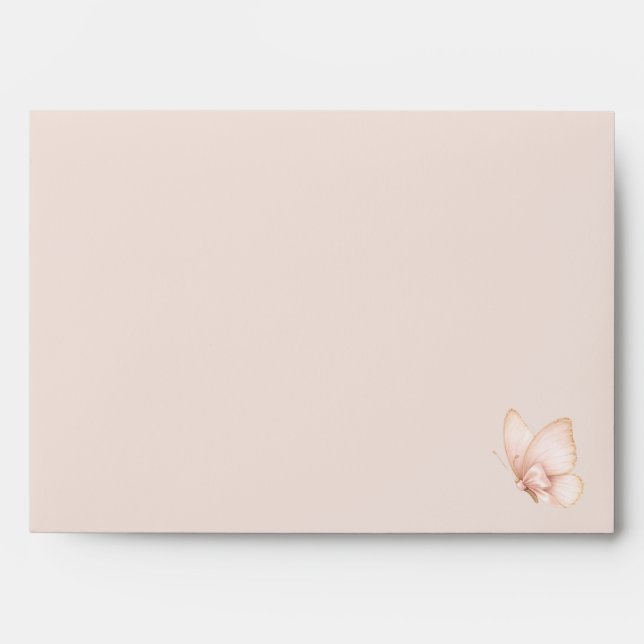 Coquette Blush Butterfly Theme Shower Party Envelope (Front)