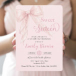 Coquette Blush Pink Ribbon Bow Sweet 16 Birthday Invitation<br><div class="desc">Personalize this chic coquette sweet sixteen birthday invitation with own wording easily and quickly,  simply press the customize it button to further re-arrange and format the style and placement of the text.  Matching items available in store!  (c) The Happy Cat Studio</div>
