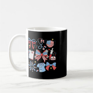 Coquette Bow 4th July Nurse Icu Nurse Crna Surgica Coffee Mug