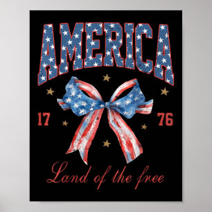 Coquette Bow 4th Of July Girly America Patriotic W Poster