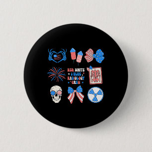 Coquette Bow 4th Of July Radiology Department X-ra 6 Cm Round Badge