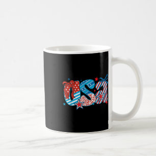 Coquette Bow 4th Of July Usa Retro Usa Flag For Wo Coffee Mug