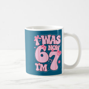 Coquette Bow 7th Birthday Girl I Was 6 Now I'm 7 Y Coffee Mug
