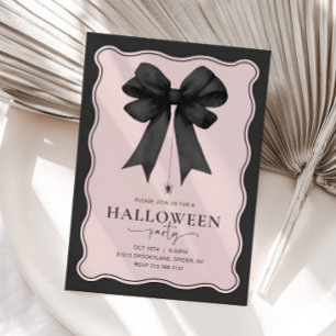 Coquette Bow Adult Halloween Party Invitation
