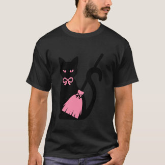 Coquette Bow aesthetic Halloween Bow Black Cat Bro T-Shirt