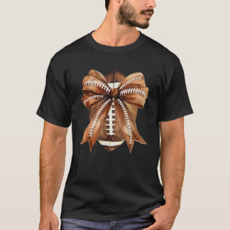 Coquette Bow American Football Game Day Thanksgivi T-Shirt
