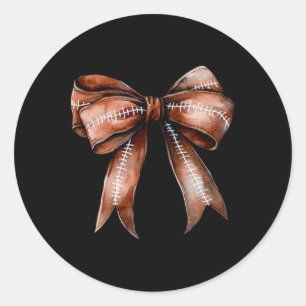 Coquette Bow American Footll Autumn Thanksgiving G Classic Round Sticker