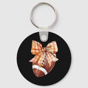 Coquette Bow American Footll Autumn Thanksgiving G Key Ring