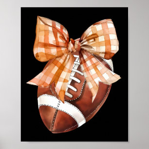 Coquette Bow American Footll Autumn Thanksgiving G Poster