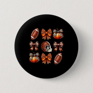 Coquette Bow American Footll Game Day Thanksgiving 6 Cm Round Badge