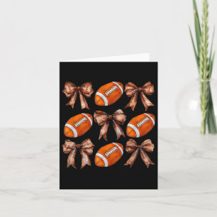 Coquette Bow American Footll Game Day Thanksgiving Card