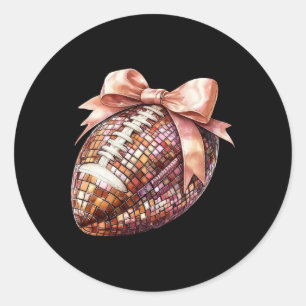 Coquette Bow American Footll Game Day Thanksgiving Classic Round Sticker