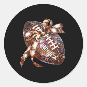 Coquette Bow American Footll Game Day Thanksgiving Classic Round Sticker