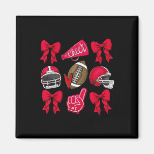 Coquette Bow American Footll Game Day Thanksgiving Magnet