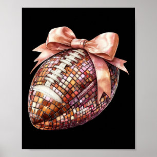 Coquette Bow American Footll Game Day Thanksgiving Poster