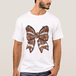 Coquette Bow American Footll Game Day Thanksgiving T-Shirt