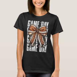 Coquette Bow American Footll Thanksgiving Autumn G T-Shirt