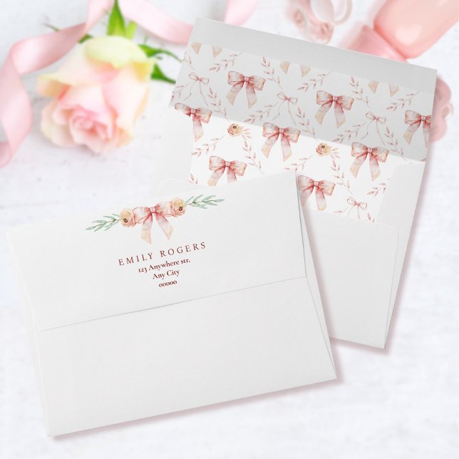 Coquette Bow and Florals Baby Shower Envelope (Creator Uploaded)