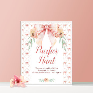 Coquette Bow Baby Shower Don't say Baby Poster