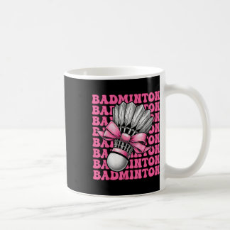 Coquette Bow Badminton Player Shuttle Girl Mum Pin Coffee Mug