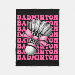 Coquette Bow Badminton Player Shuttle Girl Mum Pin Fleece Blanket