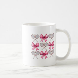 Coquette Bow Badminton Shuttle Racket Pink Ribbon Coffee Mug