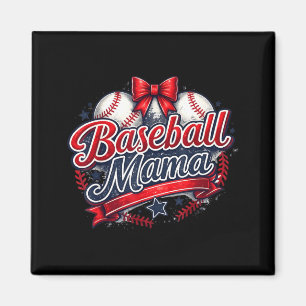 Coquette Bow Baseball Mama Game Day Mama Sport Magnet