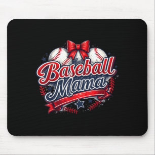Coquette Bow Baseball Mama Game Day Mama Sport Mouse Pad