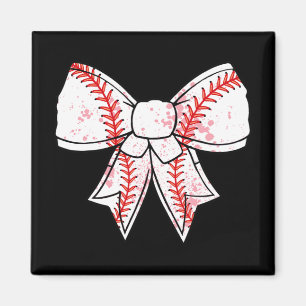 Coquette Bow Baseball Mama Mothers Day Women Kids Magnet