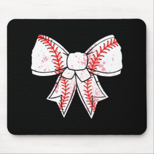 Coquette Bow Baseball Mama Mothers Day Women Kids  Mouse Pad