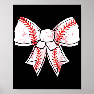 Coquette Bow Baseball Mama Mothers Day Women Kids Poster