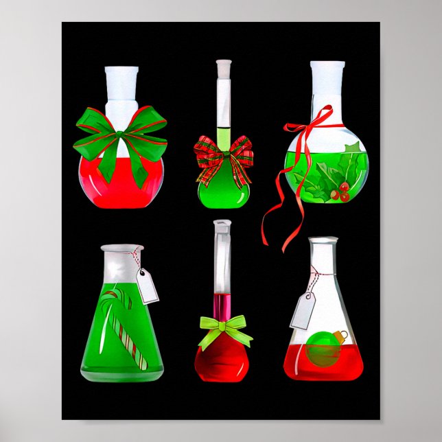 Coquette Bow Beakers Chemistry Lab Tech Scientist  Poster (Front)