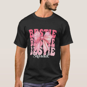 Coquette Bow Best Friend Matching Bestie Squad BFF T-Shirt