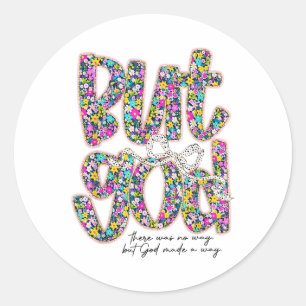 Coquette Bow Bible Jesus Religious Christian Flora Classic Round Sticker