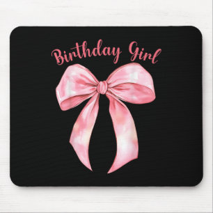 Coquette Bow Birthday Girls Aesthetic Girly Birthd Mouse Pad