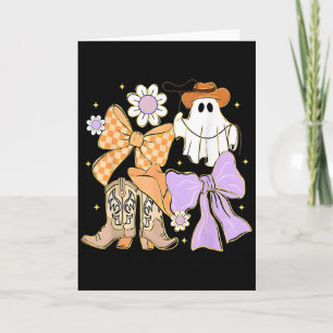 Coquette Bow Boo Ghost Boots Western Cowboy Cowgir Card