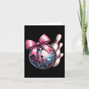 Coquette Bow Bowling Ll Pins Chequered Disco Bowle Card