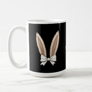 Coquette Bow Bunny Ears Cute Rabbit Happy Easter Coffee Mug