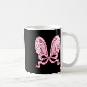 Coquette Bow Bunny Ears Happy Easter Day Rabbit Coffee Mug
