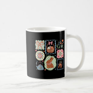 Coquette Bow Bunny Eggs Funny Rabbit Flower Happy Coffee Mug