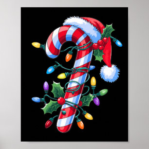 Coquette Bow Candy Cane Cute Christmas For Women G Poster
