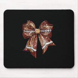 Coquette Bow Cheer American Footll Game Day Thanks Mouse Pad