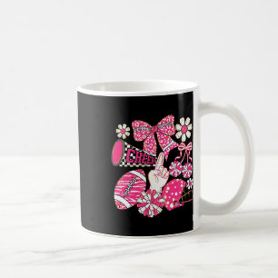 Coquette Bow Cheer Floral Footll Game Day Cheerlea Coffee Mug