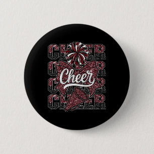 Coquette Bow Cheer Funny Cheerleader Cheerleading  6 Cm Round Badge